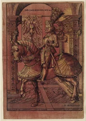 Kejsar Maximilian I, beväpnad till häst, 1508